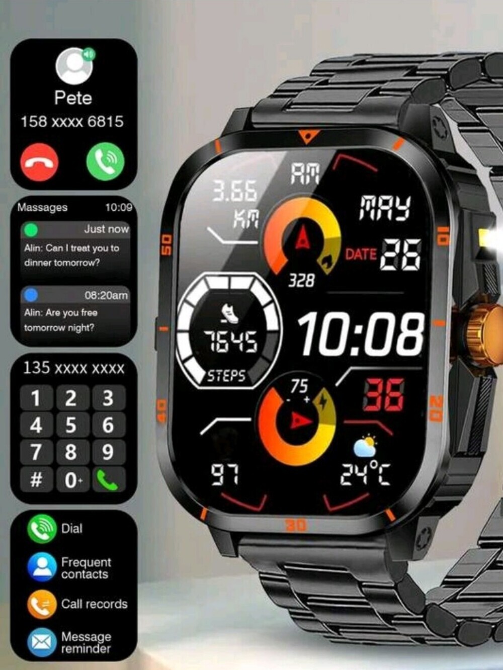 Smart Fitness Smartwatch - Black
